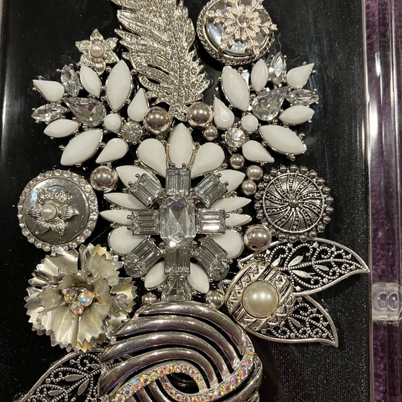 ORIGINAL JEWELRY ART COLLAGE IN GLASS FRAME. UNIQUE HANDMADE OOAK GIFT 💝 IDEA - Picture 13 of 14